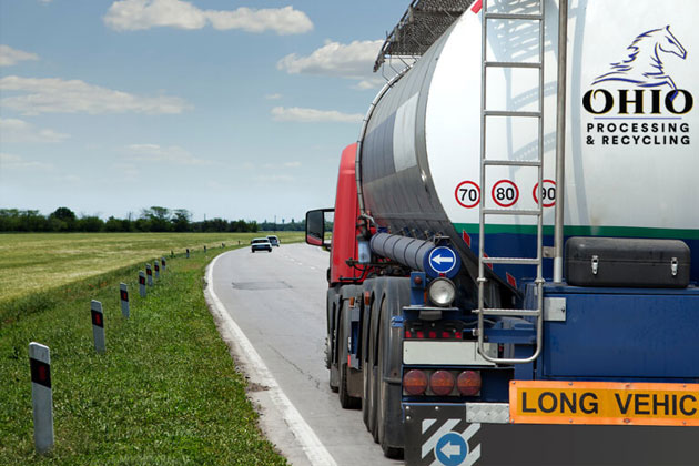 opr waste water truck on road in Ohio