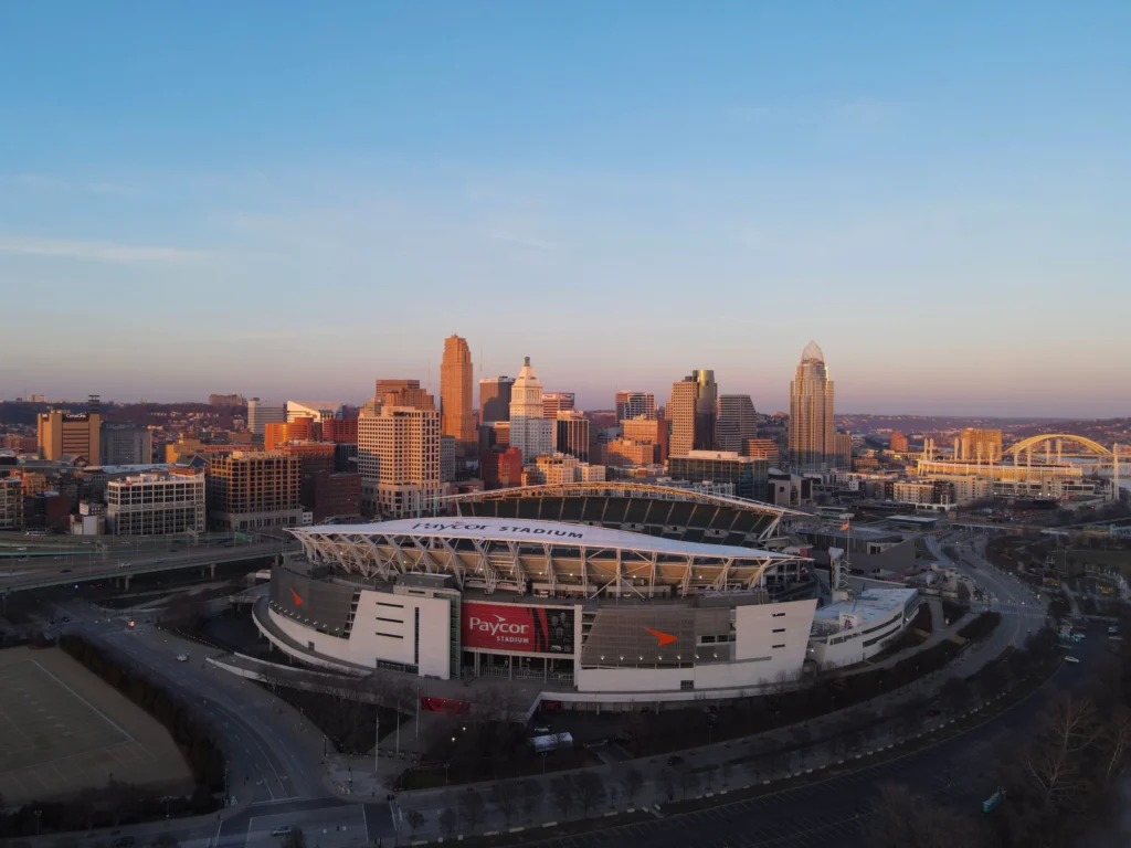 Cincinnati skyline featuring Paycor Stadium