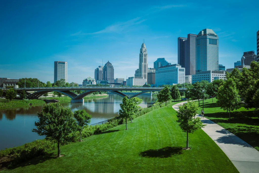 Skyline of Columbus OH on a summer day